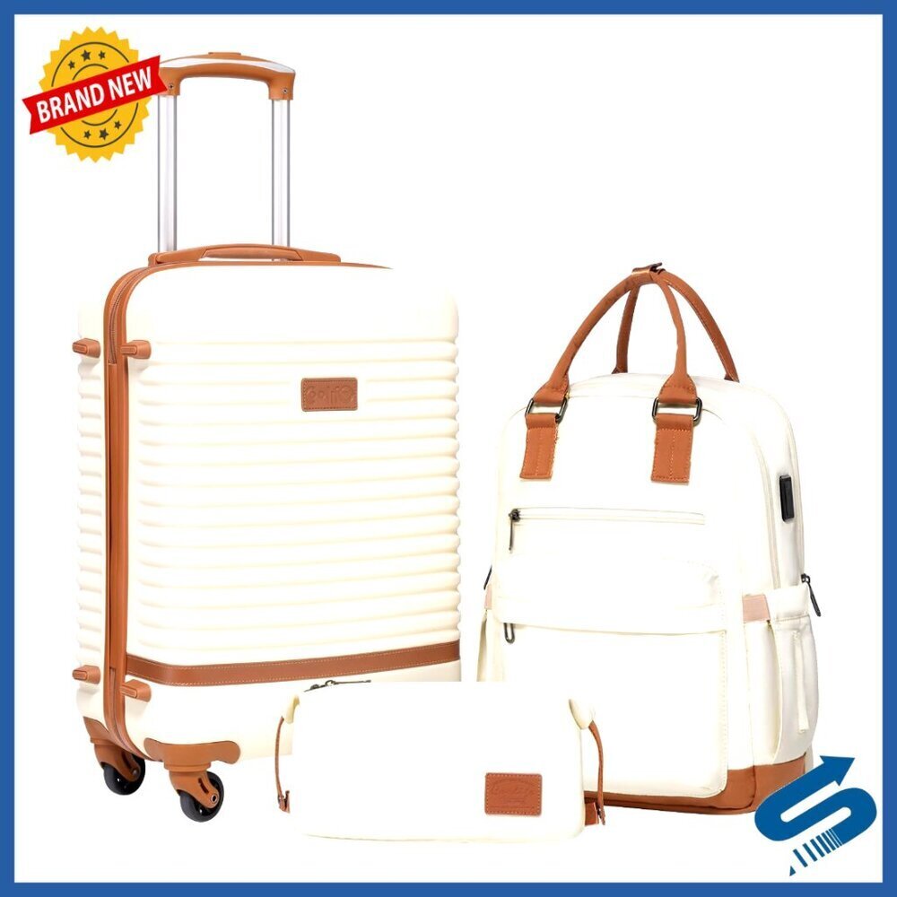 3-Piece Luggage Set with TSA Lock, Spinner Wheels, Lightweight Hardshell